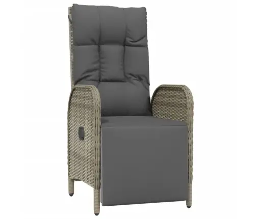 7-Daļīgs Dārza Mēbeļu Komplekts, Matrači, Pelēka Pe Rotangpalma Vidaxl