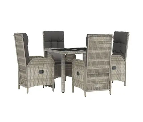 5-Osaline Aiamööbli Komplekt Patjadega, Hall, Polürotang