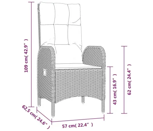 5-Osaline Aiamööbli Komplekt Patjadega, Hall, Polürotang