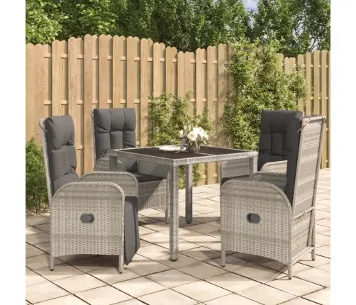 5-Osaline Aiamööbli Komplekt Patjadega, Hall, Polürotang