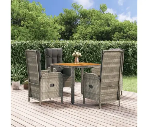 5-Osaline Aiamööbli Komplekt Patjadega, Hall, Polürotang