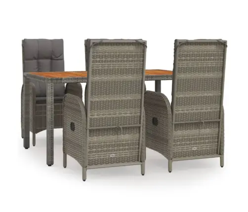 5-Osaline Aiamööbli Komplekt Patjadega, Hall, Polürotang