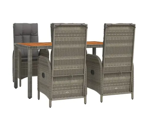 5-Osaline Aiamööbli Komplekt Patjadega, Hall, Polürotang