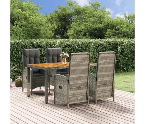 5-Osaline Aiamööbli Komplekt Patjadega, Hall, Polürotang