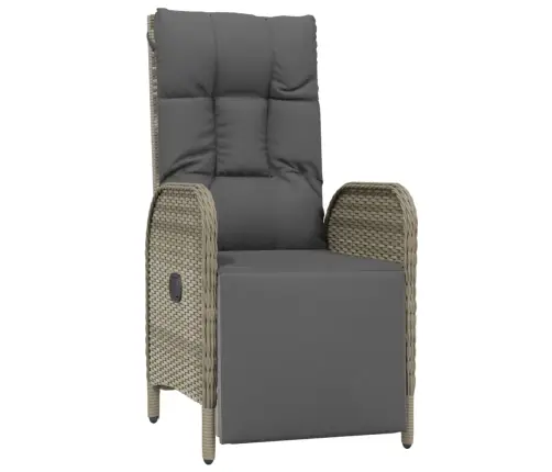 7-Daļīgs Dārza Mēbeļu Komplekts, Matrači, Pelēka Pe Rotangpalma Vidaxl