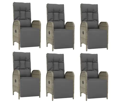 7-Osaline Aiamööbli Komplekt Patjadega, Hall, Polürotang