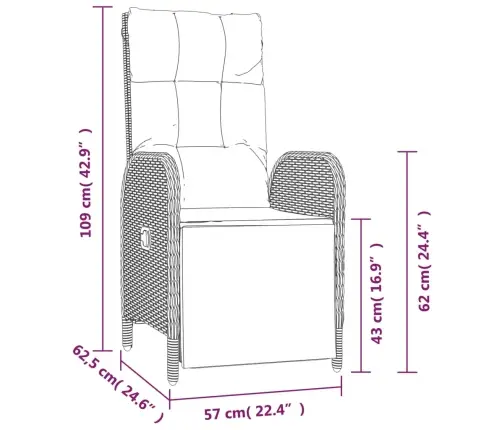 7-Osaline Aiamööbli Komplekt Patjadega, Hall, Polürotang
