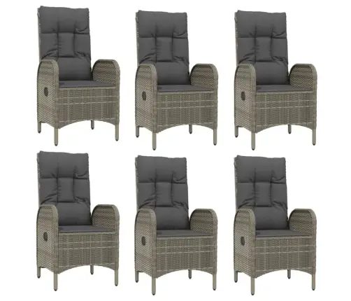 Sodo Komplektas Su Pagalvėlėmis, 9 Dalių, Pilkas, Poliratanas