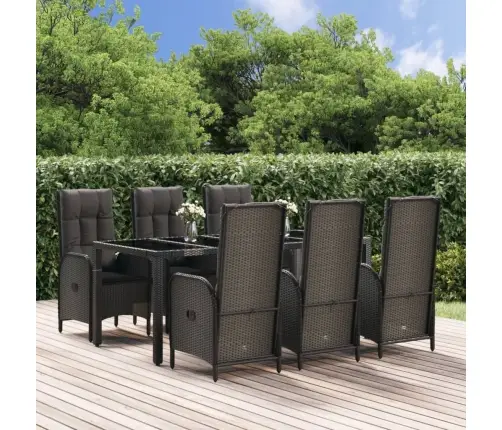 7-Daļīgs Dārza Mēbeļu Komplekts Ar Matračiem, Pe Rotangpalma Vidaxl