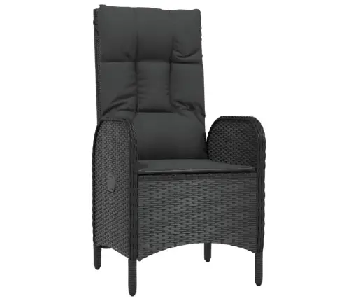 9-Osaline Aiamööbli Komplekt Patjadega, Must/Hall, Polürotang