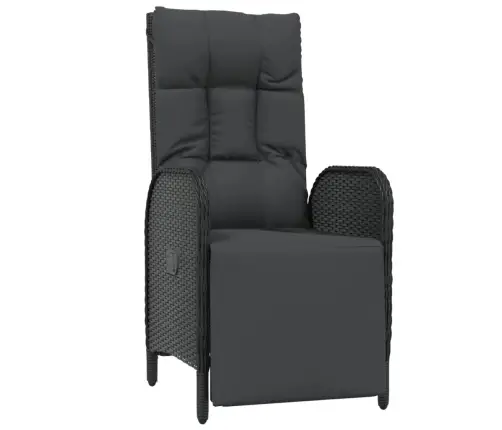 Sodo Komplektas Su Pagalvėlėmis, 3 Dalių, Juodas, Poliratanas