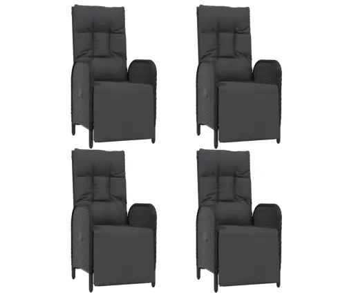 Sodo Komplektas Su Pagalvėlėmis, 5 Dalių, Juodas, Poliratanas