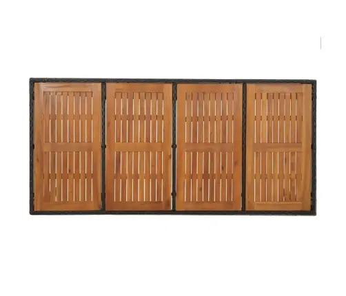 7-Daļīgs Dārza Mēbeļu Komplekts Ar Matračiem, Pe Pinums, Melns Vidaxl