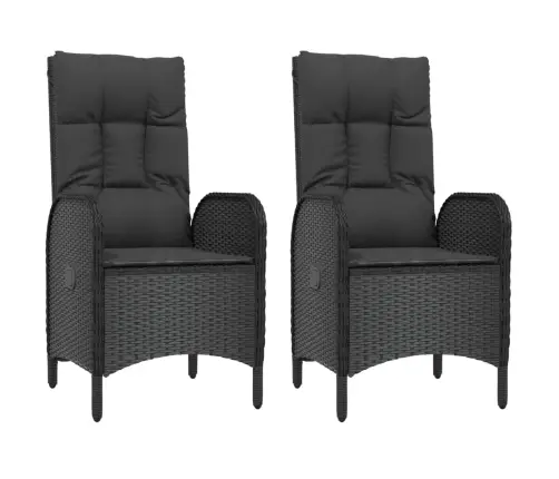 5-Osaline Aiamööbli Komplekt Patjadega, Must, Polürotang