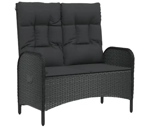 Sodo Komplektas Su Pagalvėlėmis, 4 Dalių, Juodas, Poliratanas