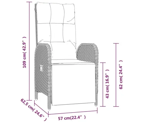 4-Daļīgs Dārza Virtuves Mēbeļu Komplekts, Melna Pe Rotangpalma Vidaxl