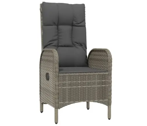 5-Daļīgs Dārza Mēbeļu Komplekts, Matrači, Pelēka Pe Rotangpalma Vidaxl