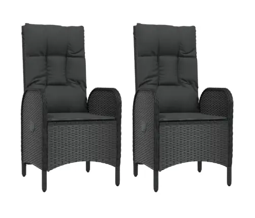 Sodo Komplektas Su Pagalvėlėmis, 5 Dalių, Juodas, Poliratanas