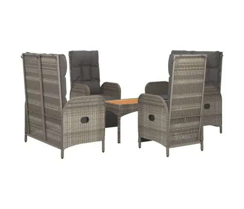 5-Osaline Aiamööbli Komplekt Patjadega, Hall, Polürotang