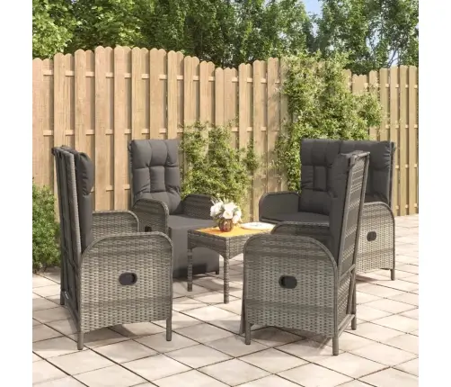 5-Osaline Aiamööbli Komplekt Patjadega, Hall, Polürotang