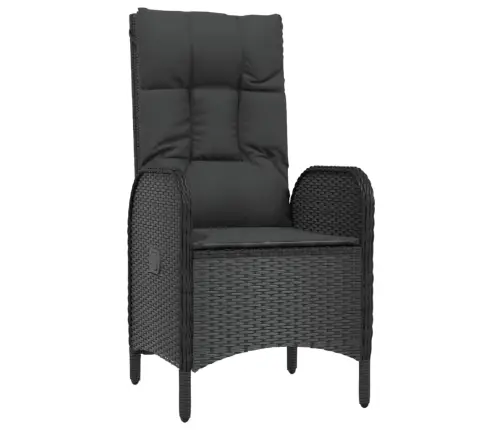 3-Daļīgs Dārza Virtuves Mēbeļu Komplekts, Melna Pe Rotangpalma Vidaxl