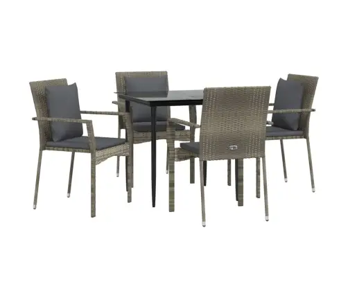 Sodo Komplektas, 5 Dalių, Juodas/Pilkas, Poliratanas