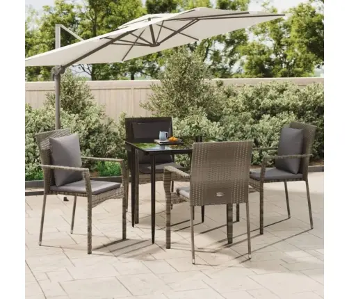 Sodo Komplektas, 5 Dalių, Juodas/Pilkas, Poliratanas