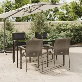 Sodo Komplektas, 5 Dalių, Juodas/Pilkas, Poliratanas