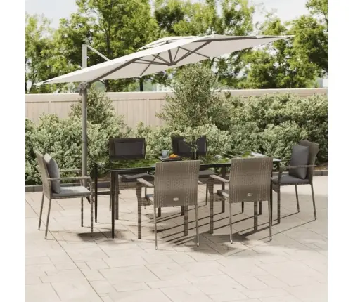 7-Daļīgs Dārza Mēbeļu Komplekts Ar Matračiem, Pe Rotangpalma Vidaxl