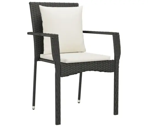 9-Osaline Aiamööbli Komplekt Patjadega, Must, Polürotang