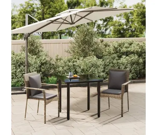 3-Daļīgs Dārza Mēbeļu Komplekts Ar Matračiem, Pe Rotangpalma Vidaxl