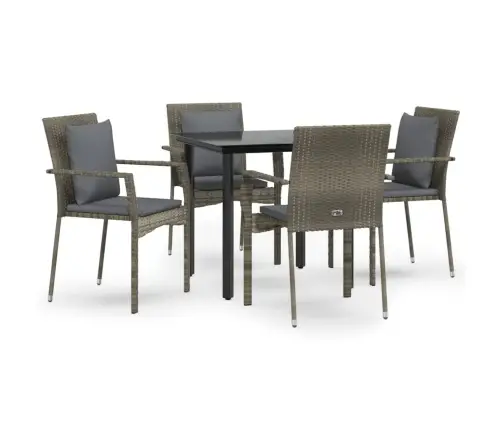 5-Daļīgs Dārza Mēbeļu Komplekts Ar Matračiem, Pe Rotangpalma Vidaxl