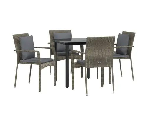 5-Daļīgs Dārza Mēbeļu Komplekts Ar Matračiem, Pe Rotangpalma Vidaxl