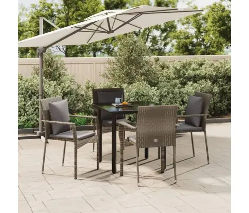 5-Daļīgs Dārza Mēbeļu Komplekts Ar Matračiem, Pe Rotangpalma Vidaxl