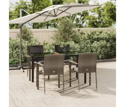 5-Daļīgs Dārza Mēbeļu Komplekts Ar Matračiem, Pe Rotangpalma Vidaxl