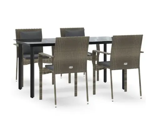 5-Daļīgs Dārza Mēbeļu Komplekts Ar Matračiem, Pe Rotangpalma Vidaxl