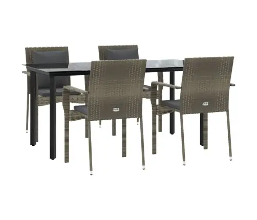 5-Daļīgs Dārza Mēbeļu Komplekts Ar Matračiem, Pe Rotangpalma Vidaxl