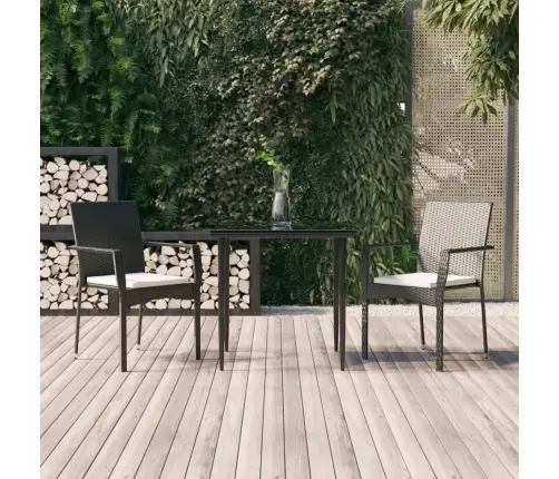 3-Daļīgs Dārza Mēbeļu Komplekts, Melna Pe Rotangpalma Vidaxl