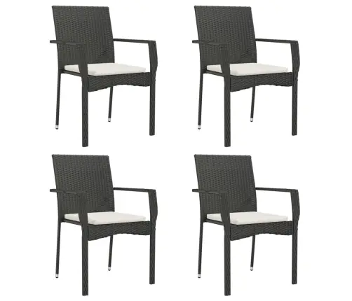 5-Osaline Aiamööbli Komplekt Patjadega, Must, Polürotang