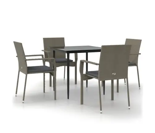 5-Daļīgs Dārza Mēbeļu Komplekts Ar Matračiem, Pe Rotangpalma Vidaxl