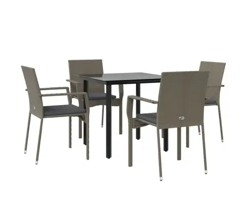 5-Daļīgs Dārza Mēbeļu Komplekts Ar Matračiem, Pe Rotangpalma Vidaxl