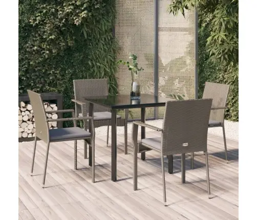 5-Daļīgs Dārza Mēbeļu Komplekts Ar Matračiem, Pe Rotangpalma Vidaxl