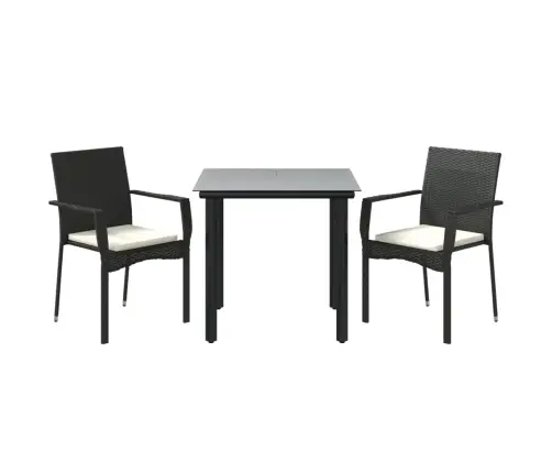 3-Daļīgs Dārza Mēbeļu Komplekts, Melna Pe Rotangpalma Vidaxl