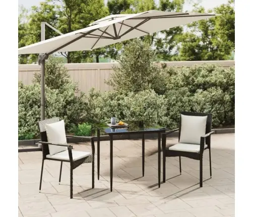 3-Daļīgs Dārza Mēbeļu Komplekts, Melna Pe Rotangpalma Vidaxl