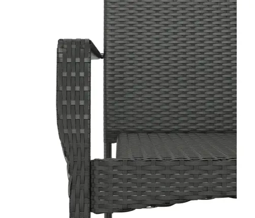 5-Daļīgs Dārza Mēbeļu Komplekts Ar Matračiem, Pe Pinums, Melns Vidaxl