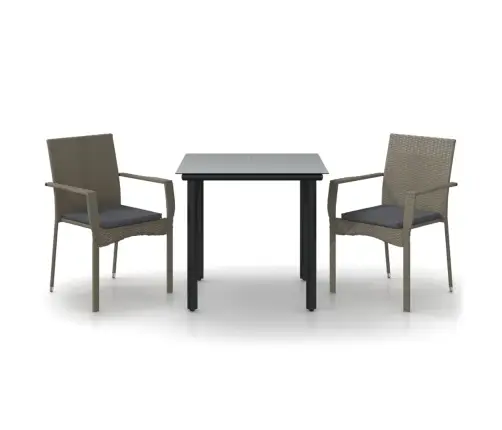 3-Daļīgs Dārza Mēbeļu Komplekts Ar Matračiem, Pe Rotangpalma Vidaxl