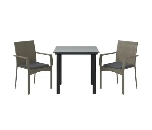 3-Daļīgs Dārza Mēbeļu Komplekts Ar Matračiem, Pe Rotangpalma Vidaxl