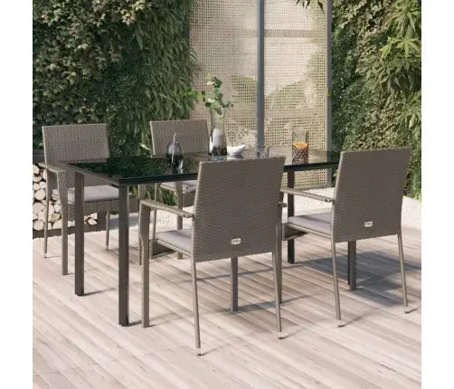 Sodo Komplektas, 5 Dalių, Juodas/Pilkas, Poliratanas