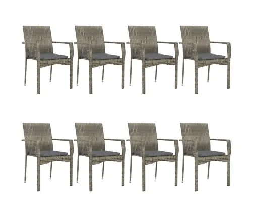 Sodo Komplektas, 9 Dalių, Juodas/Pilkas, Poliratanas