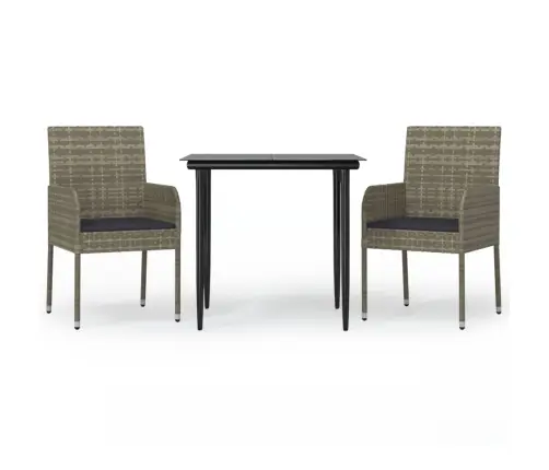 3-Daļīgs Dārza Mēbeļu Komplekts Ar Matračiem, Pe Rotangpalma Vidaxl